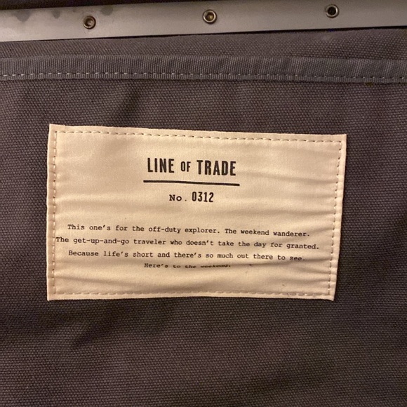 Line of Trade Mens Grey Canvas and Leather weekender bag - Picture 8 of 13